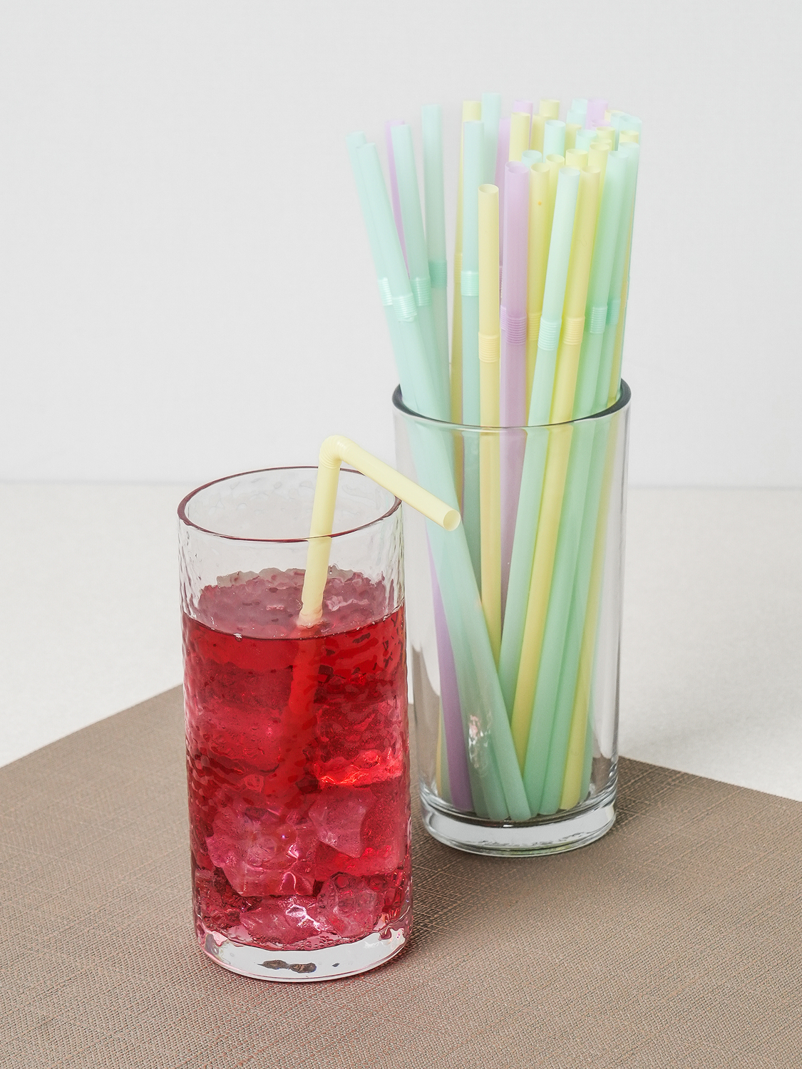 파스텔 주름 빨대 21cm 150개입