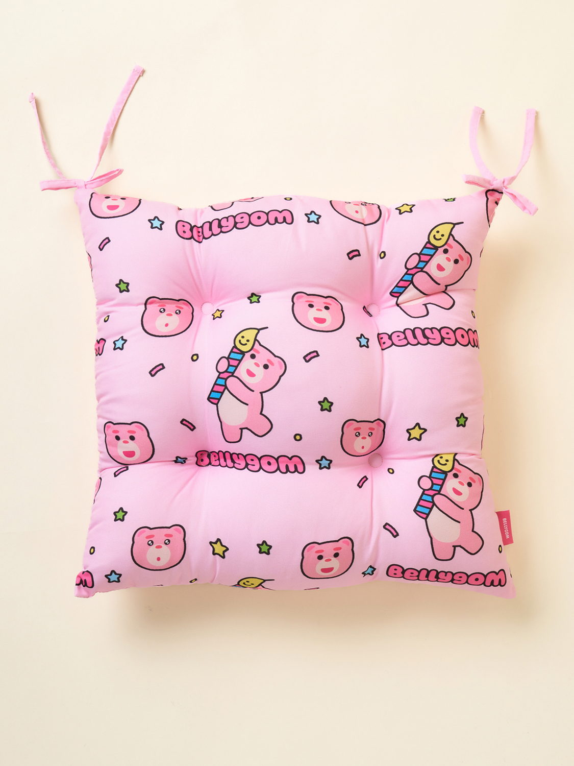 벨리곰 푹신한 사각방석 40 X 40 cm 핑크