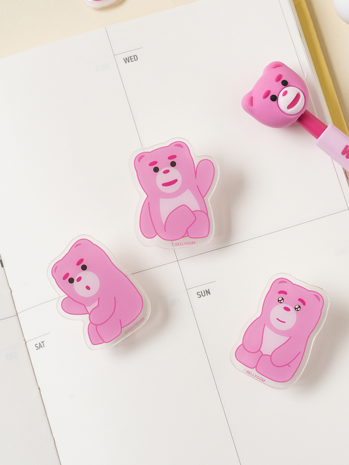 벨리곰 아크릴 모양 집게 3개입