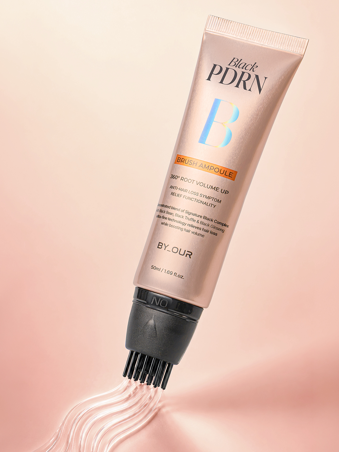 바이아우어 360도 볼륨업 블랙 PDRN 브러쉬 앰플 50 ml