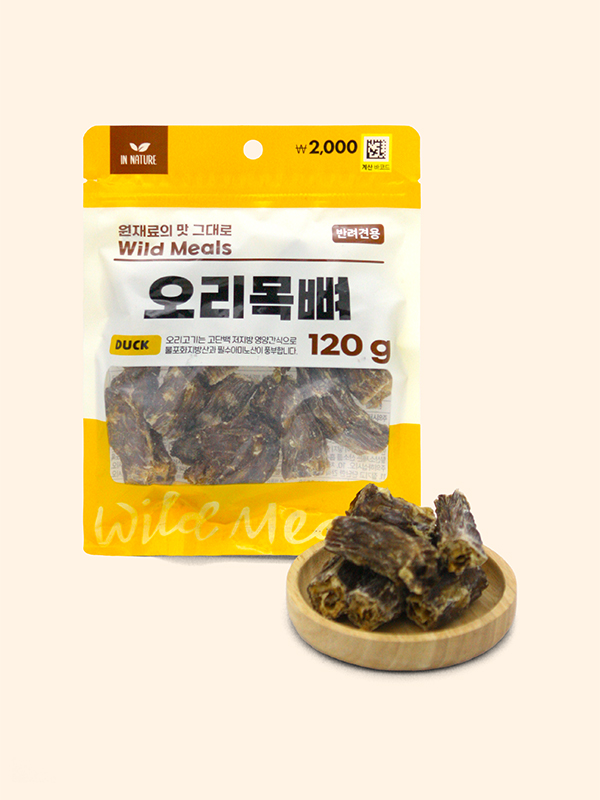 [펫] 인네이처 수제 간식 오리 목뼈 120 g