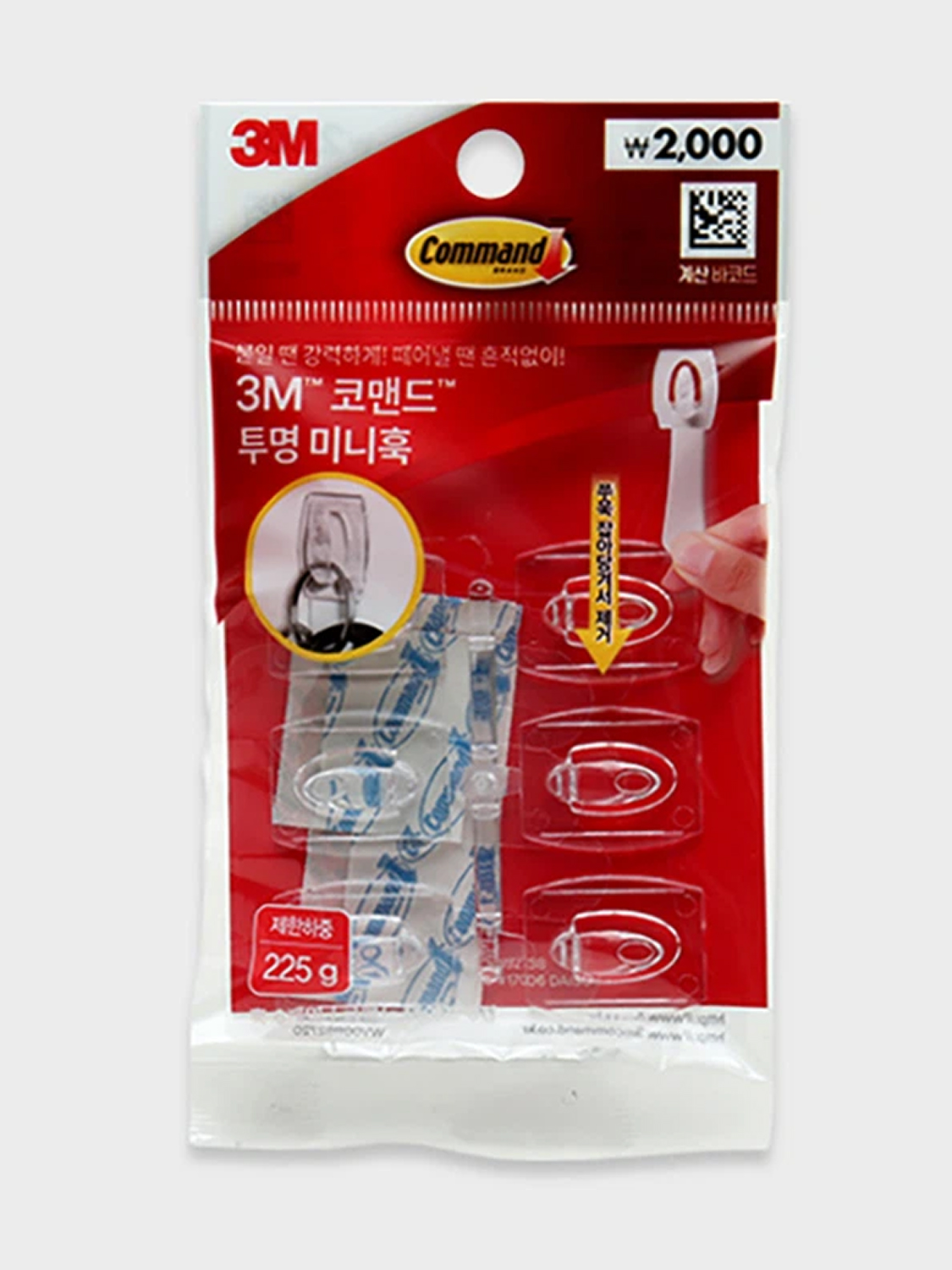 3M 코맨드 투명 미니 훅 6개입
