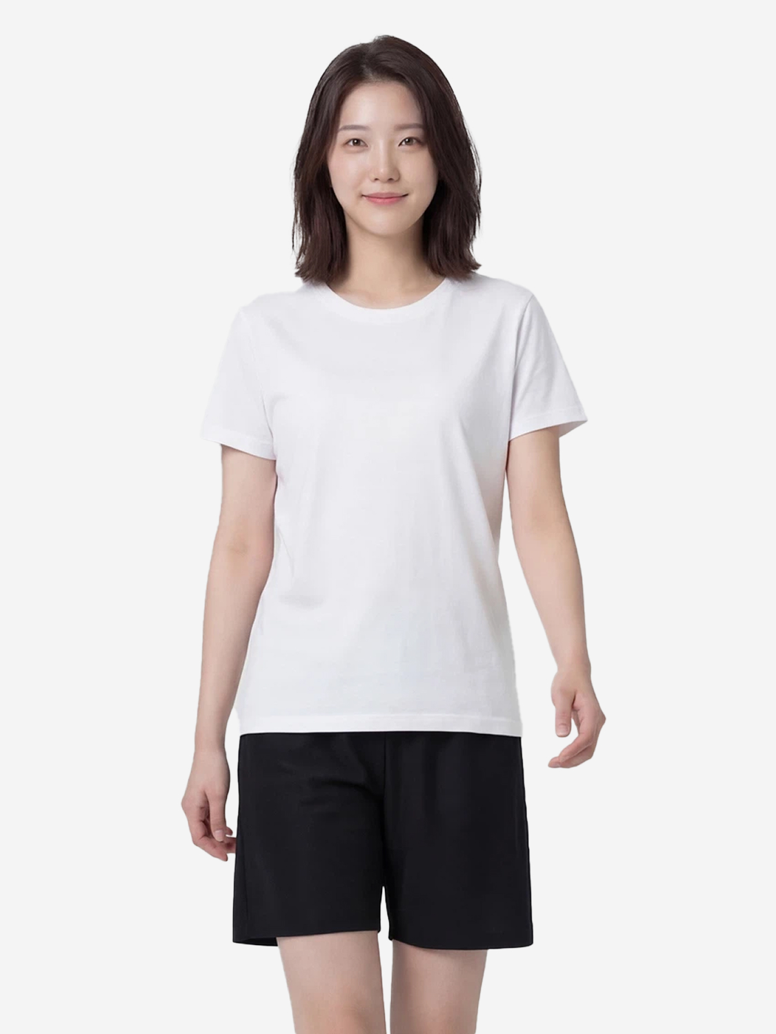 [여성] 골지 프리컷 반바지 블랙