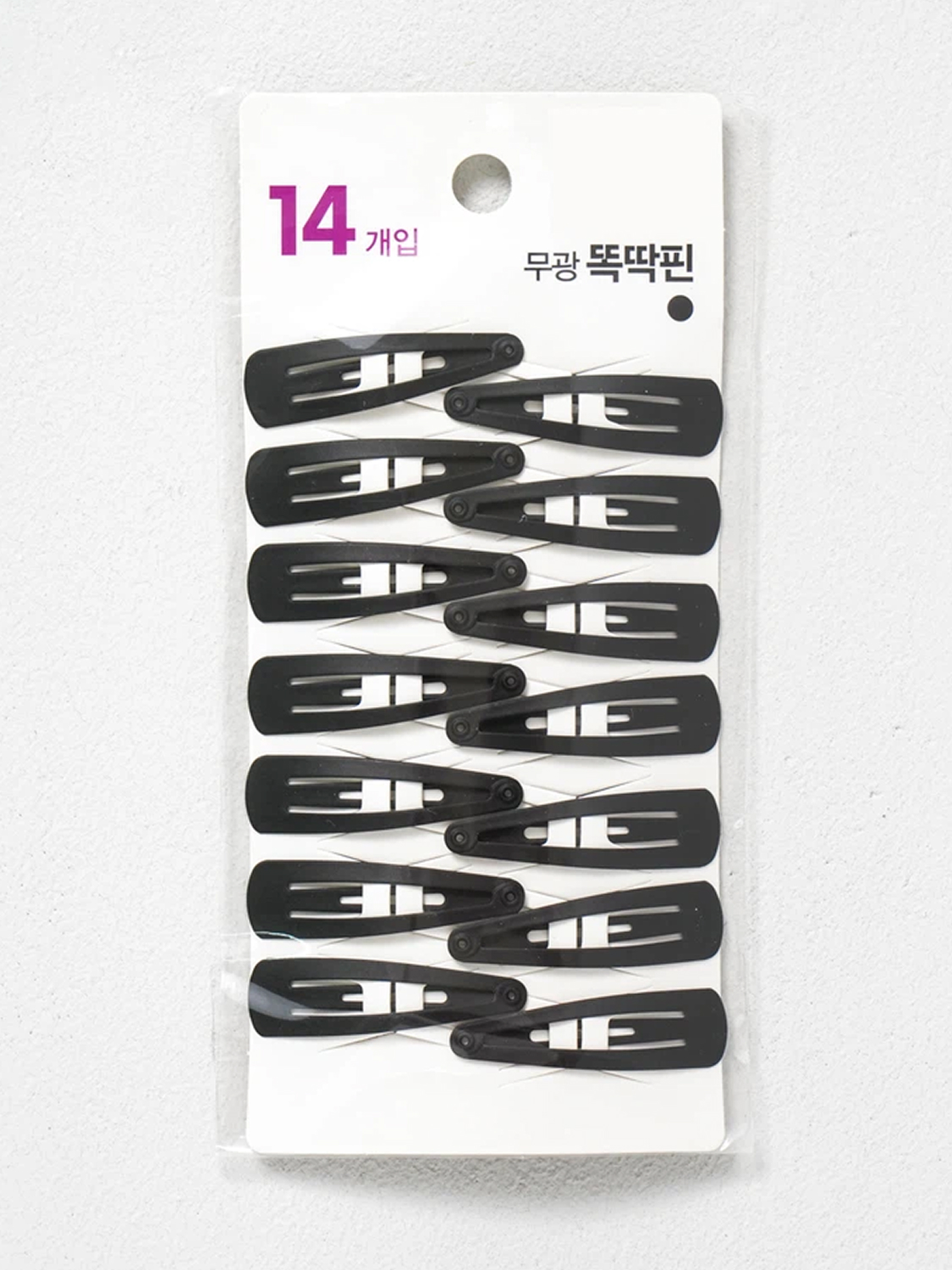 기본 헤어 똑딱핀 무광 5 cm 14개입