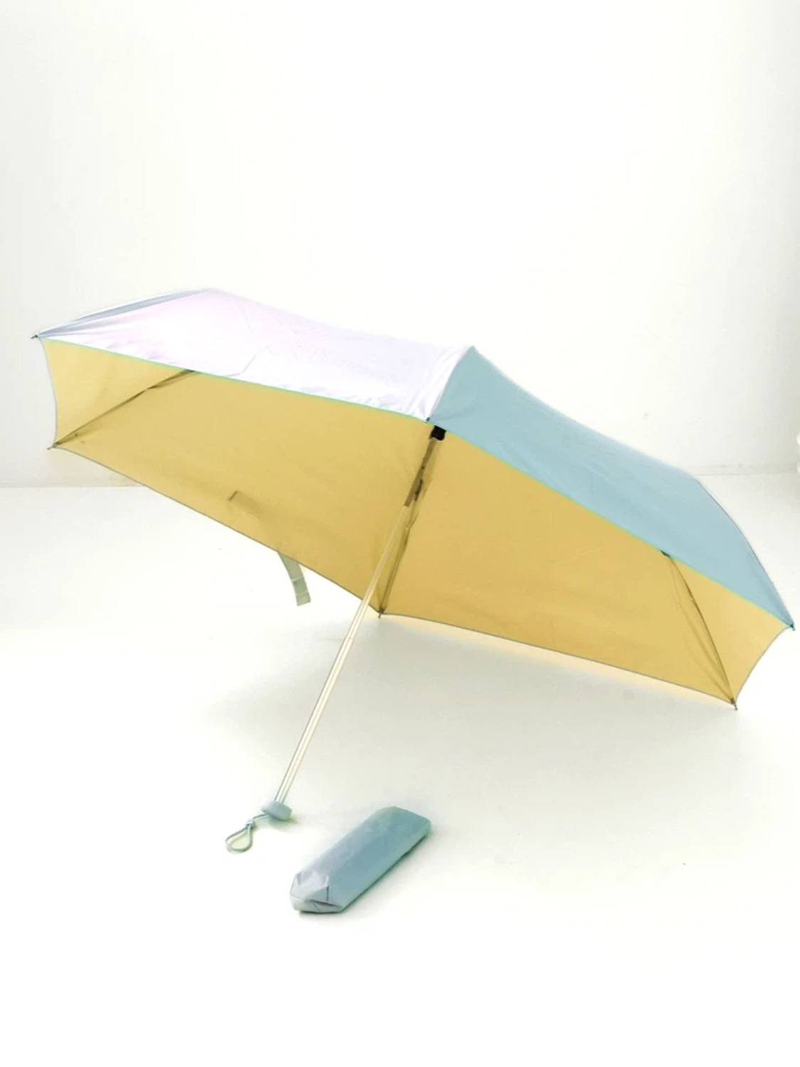 [UV 최대97% 차단] 투톤 암막 3단 우양산 6K 49 cm 블루