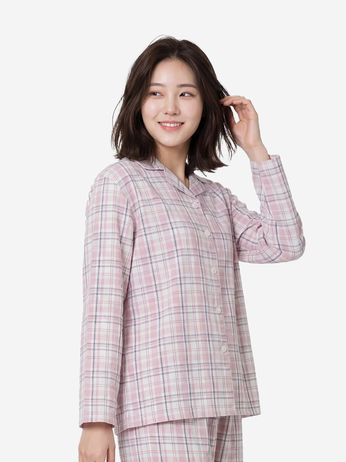 면 혼방 파자마 상의 M 핑크