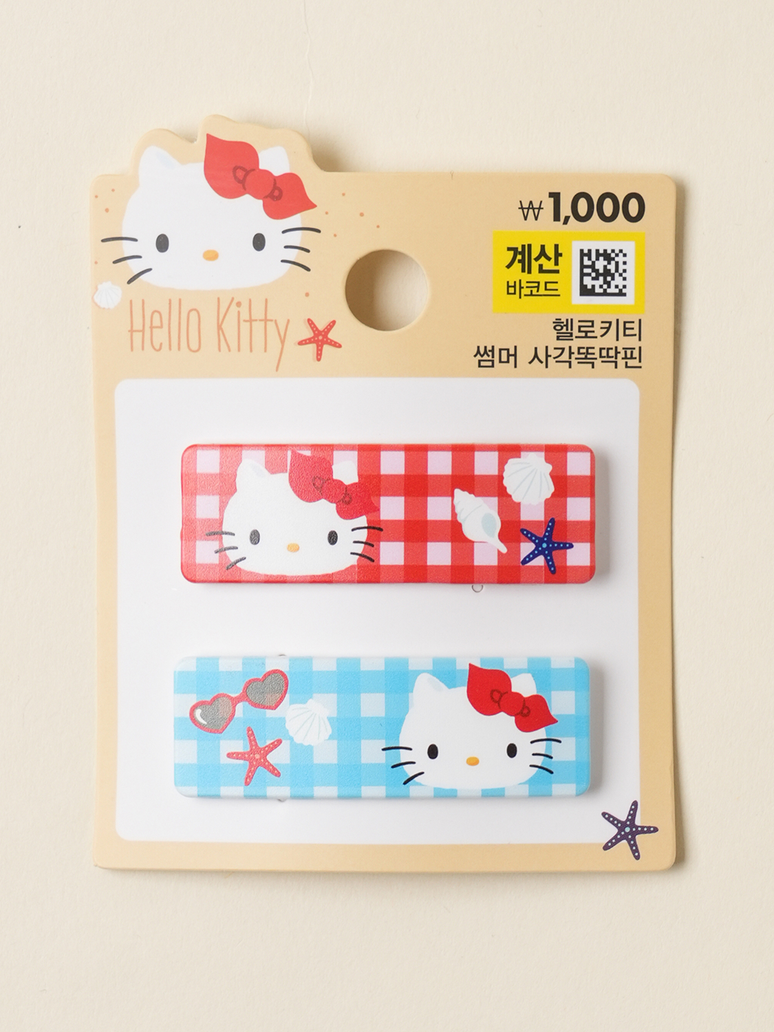Квадратные заколки Hello Kitty Summer