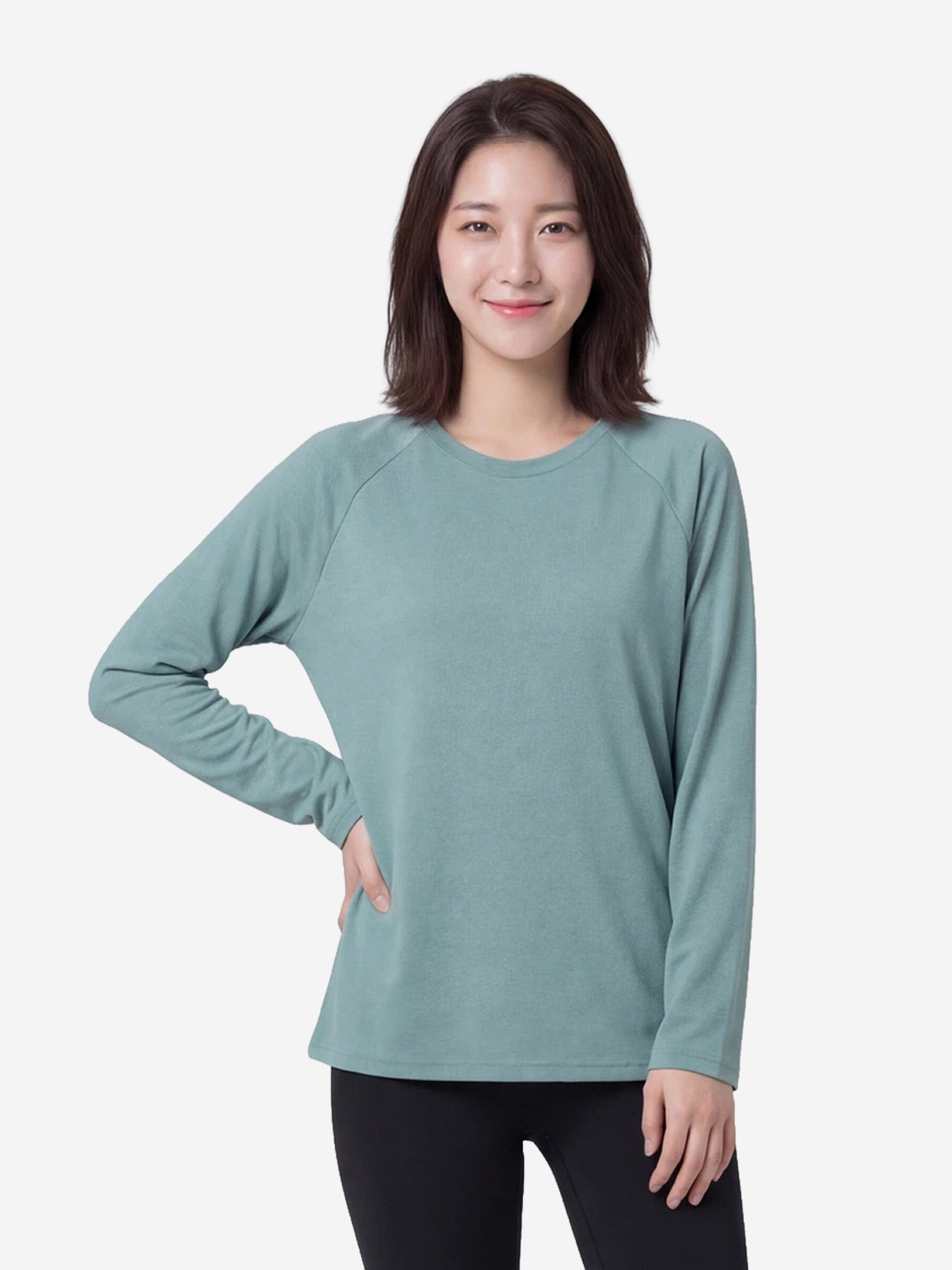 소로나 라글란 긴팔 티 L 그린