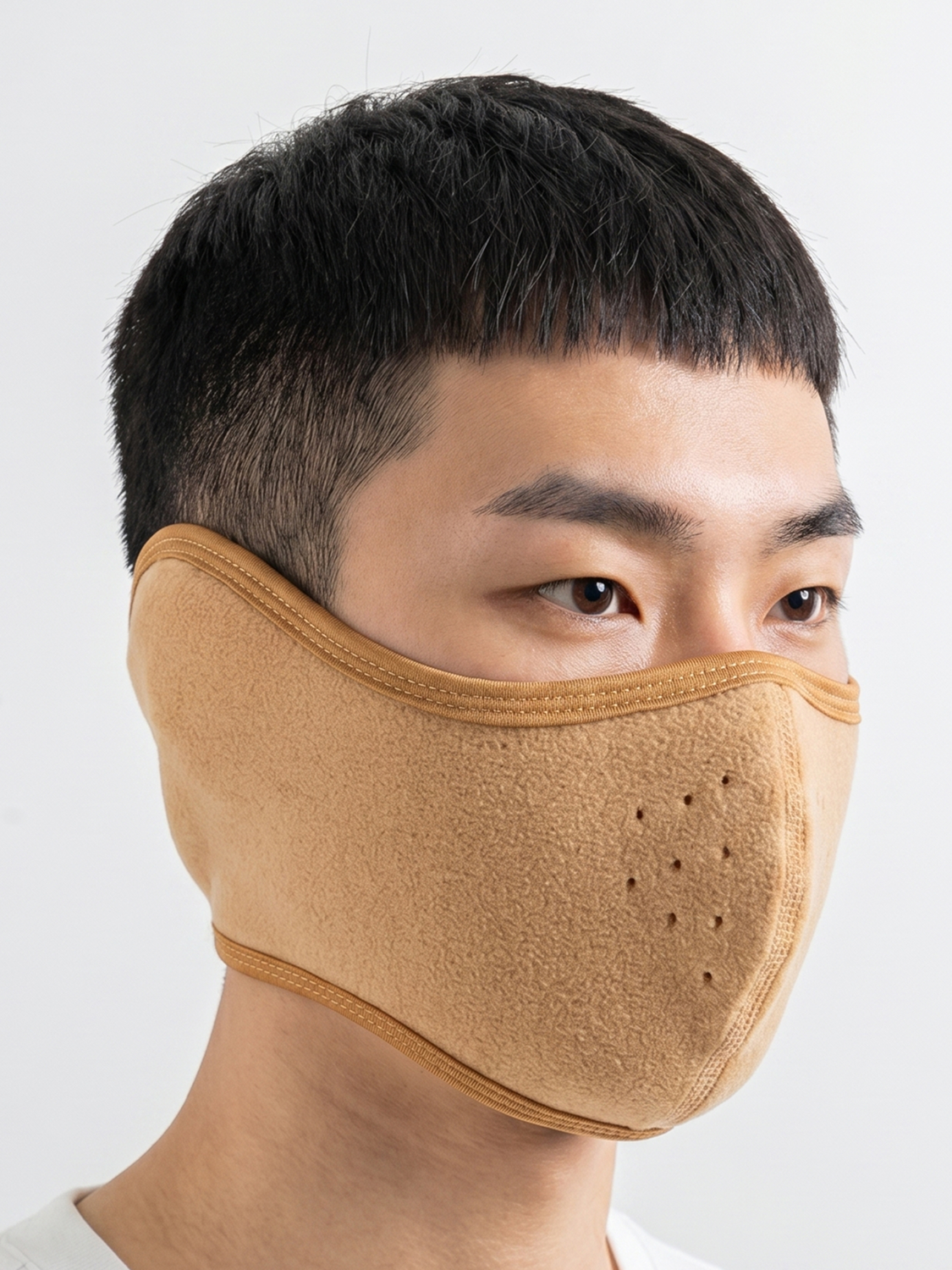 입체 마스크형 방한대 브라운