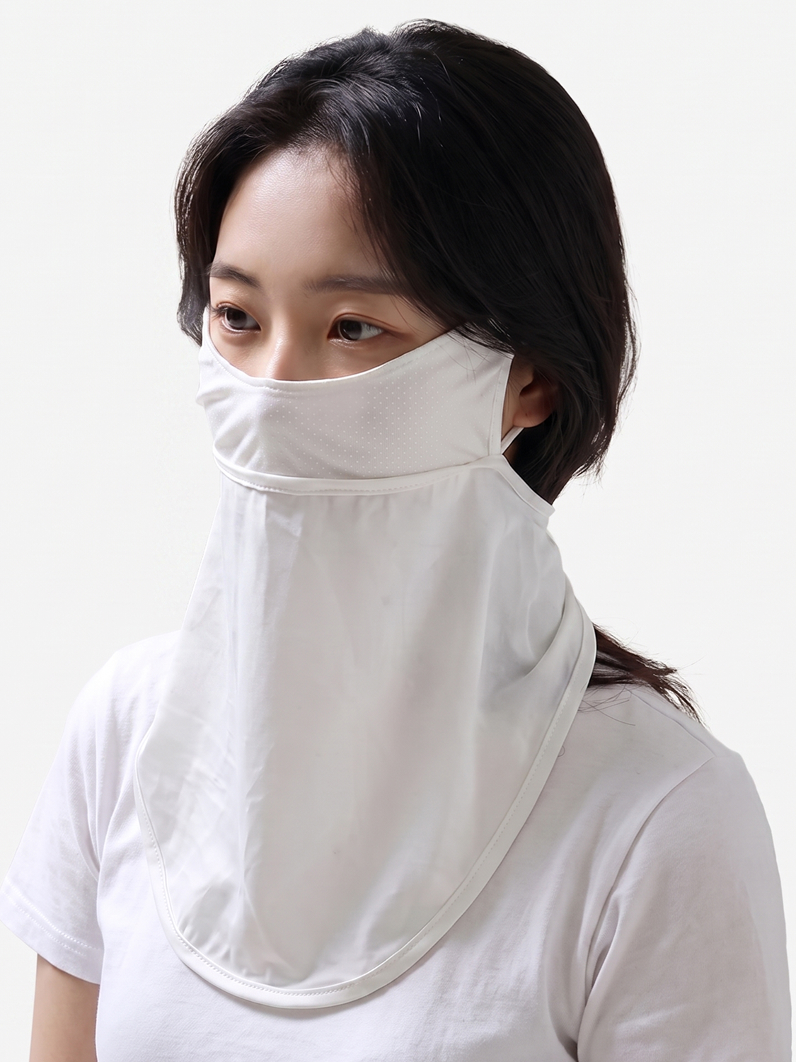 고리 고정 쿨 스포츠 스카프 화이트