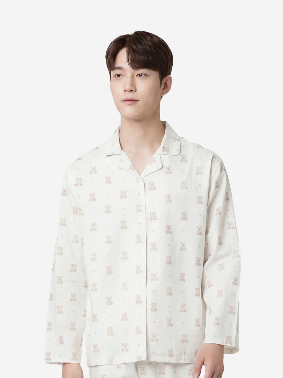 패턴 프린트 파자마 상의 XL 아이보리