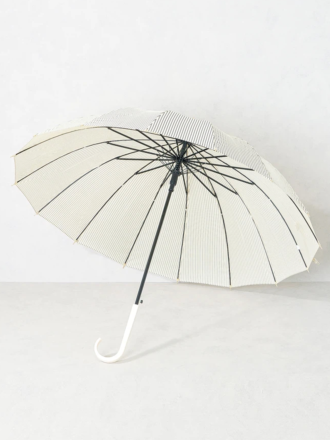 스트라이프 장우산 16K 56 cm 아이보리