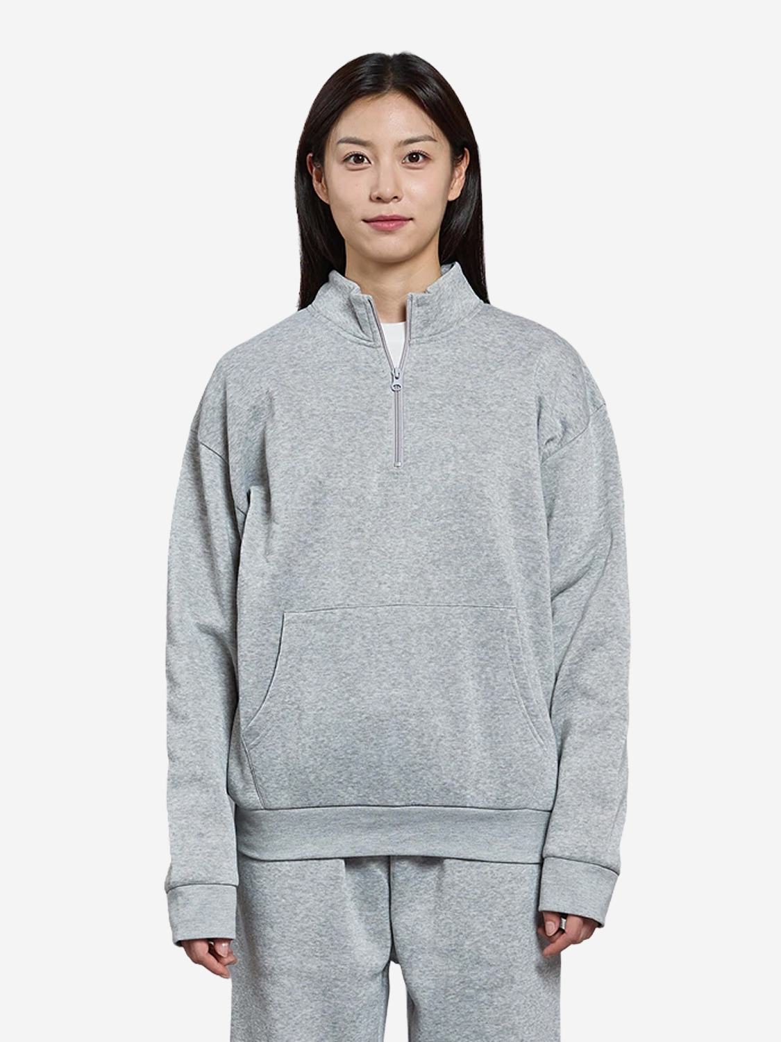기모 하프 집업 S/M/L/XL/XXL 그레이
