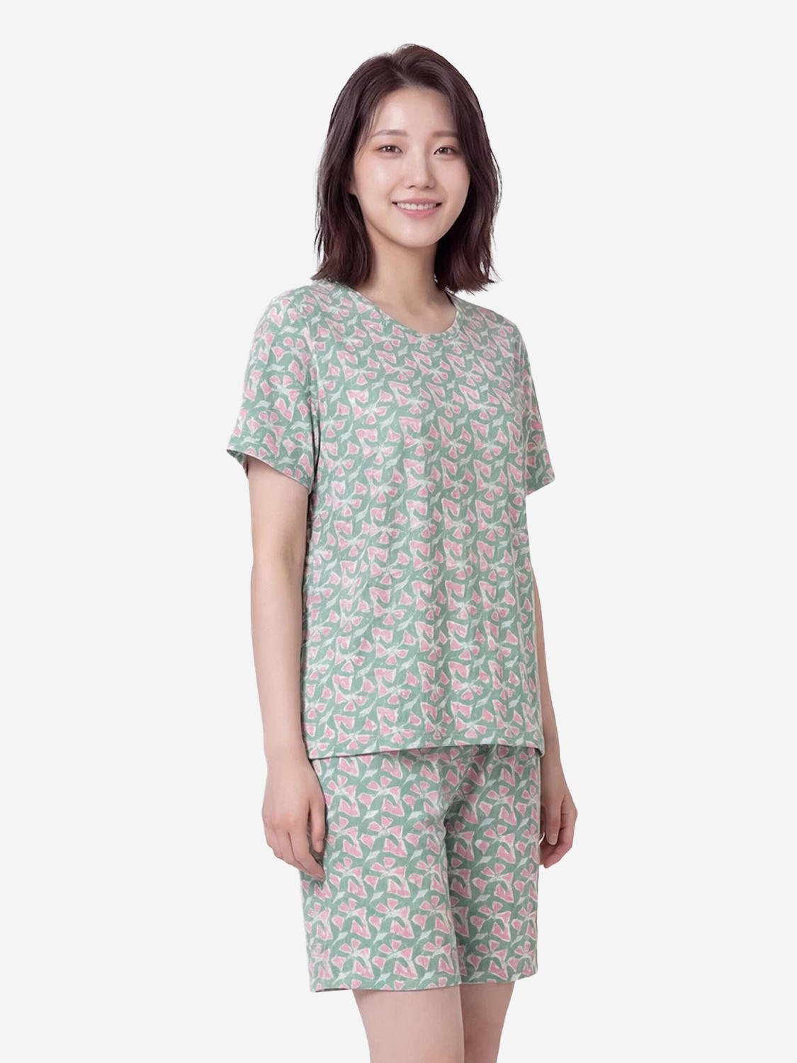 [여성] 패턴 파자마 상하의 세트 M