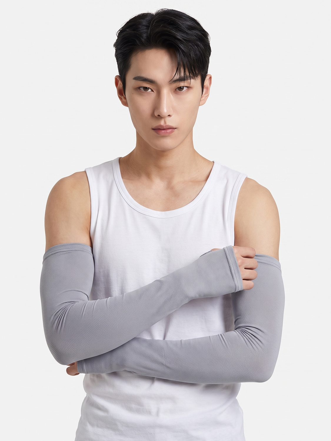 [UV 최대 99%차단] 자외선 차단 메쉬 밴딩 팔 토시 손등형 그레이