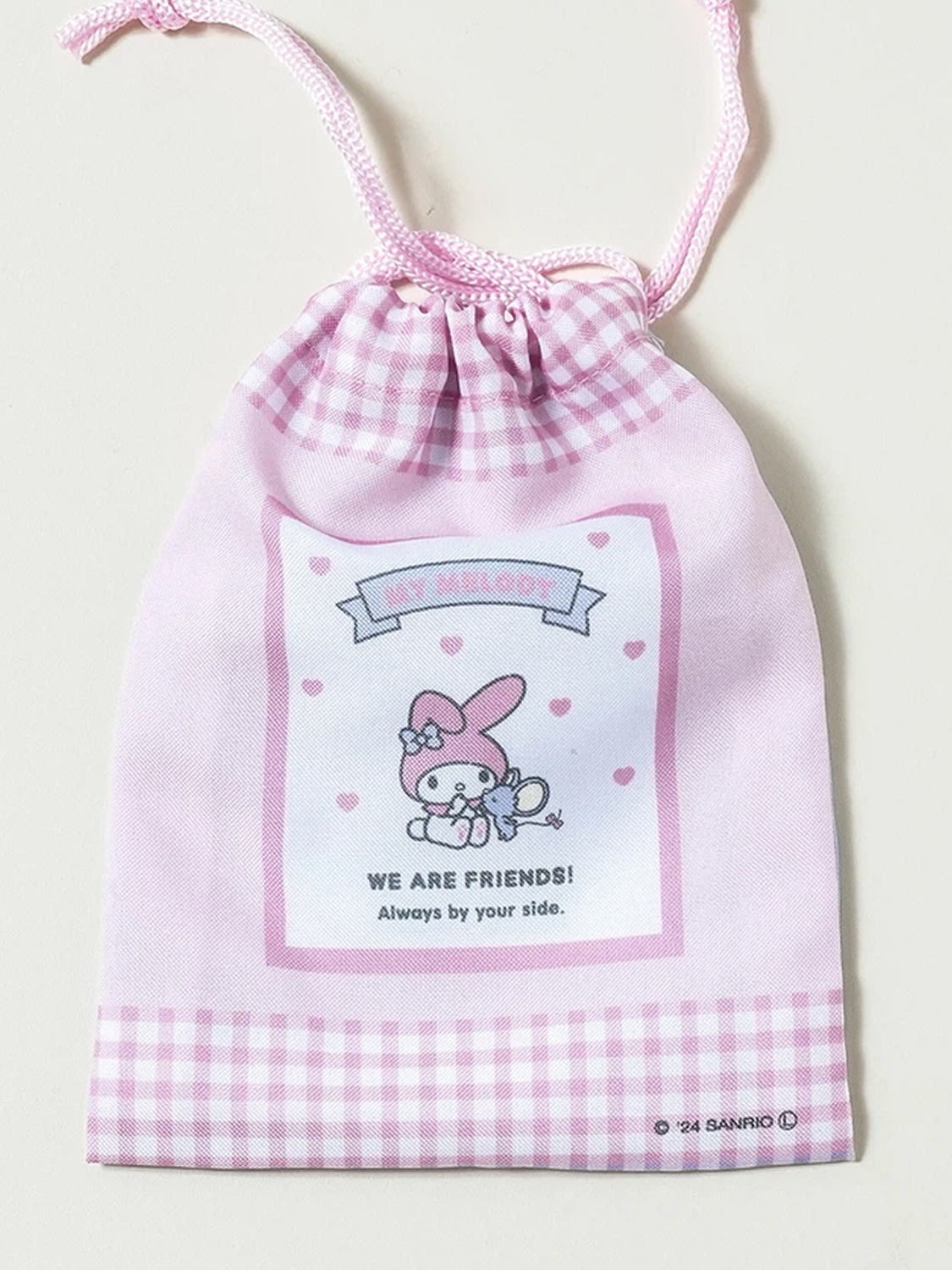 산리오 스트링 파우치 15 X 19.5 cm 체크