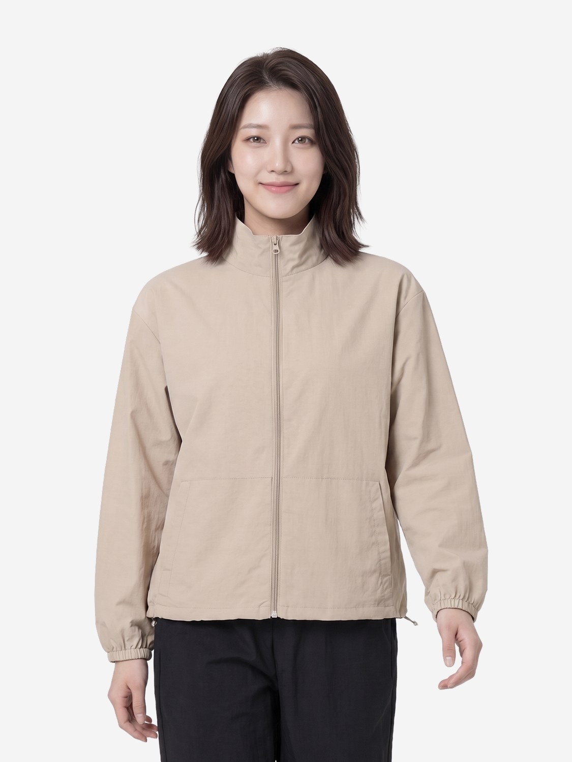 나일론 집업 바람막이 M/L/2XL 베이지