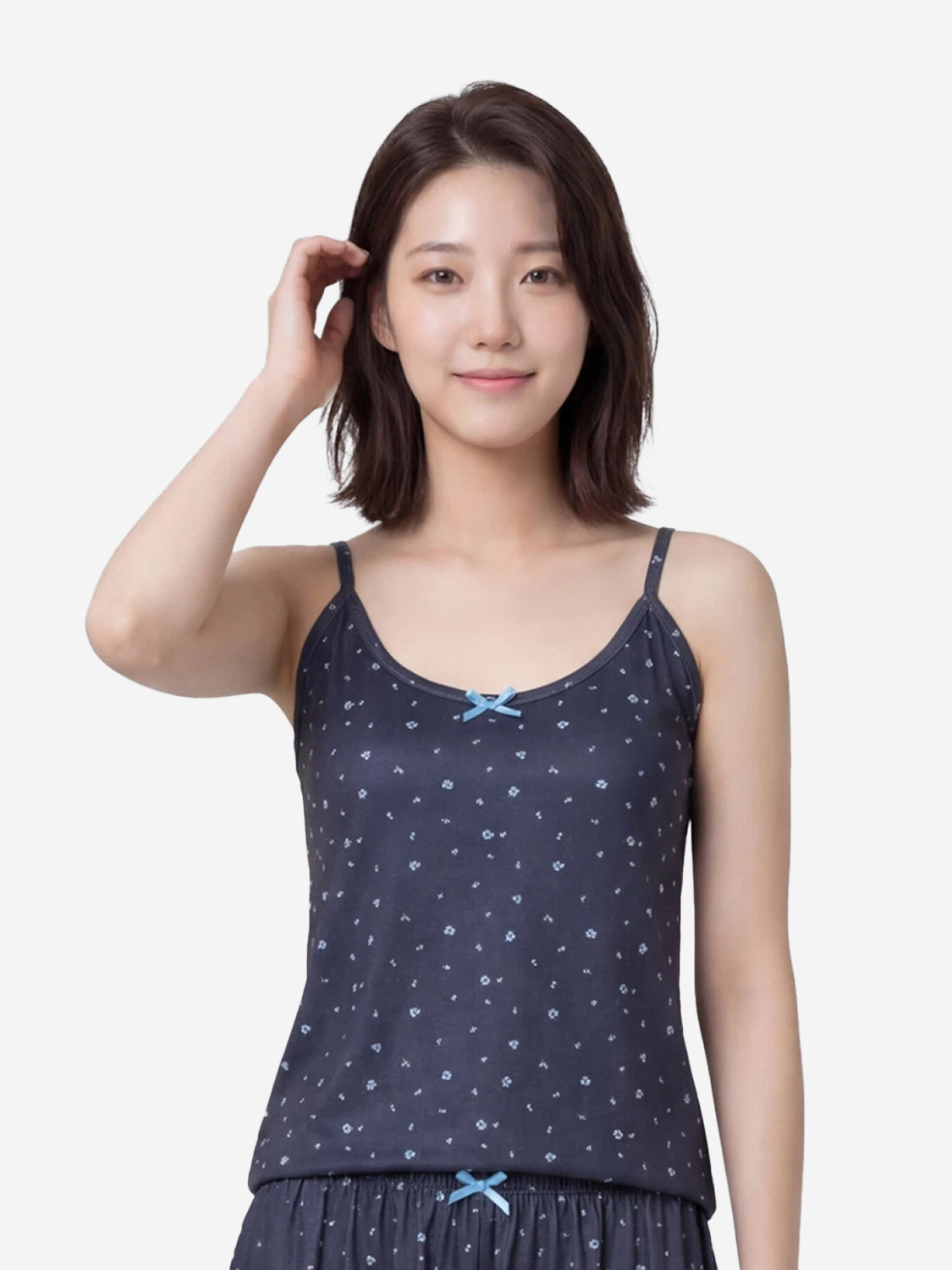 [여성] 패턴 파자마 캐미솔 L 다크네이비