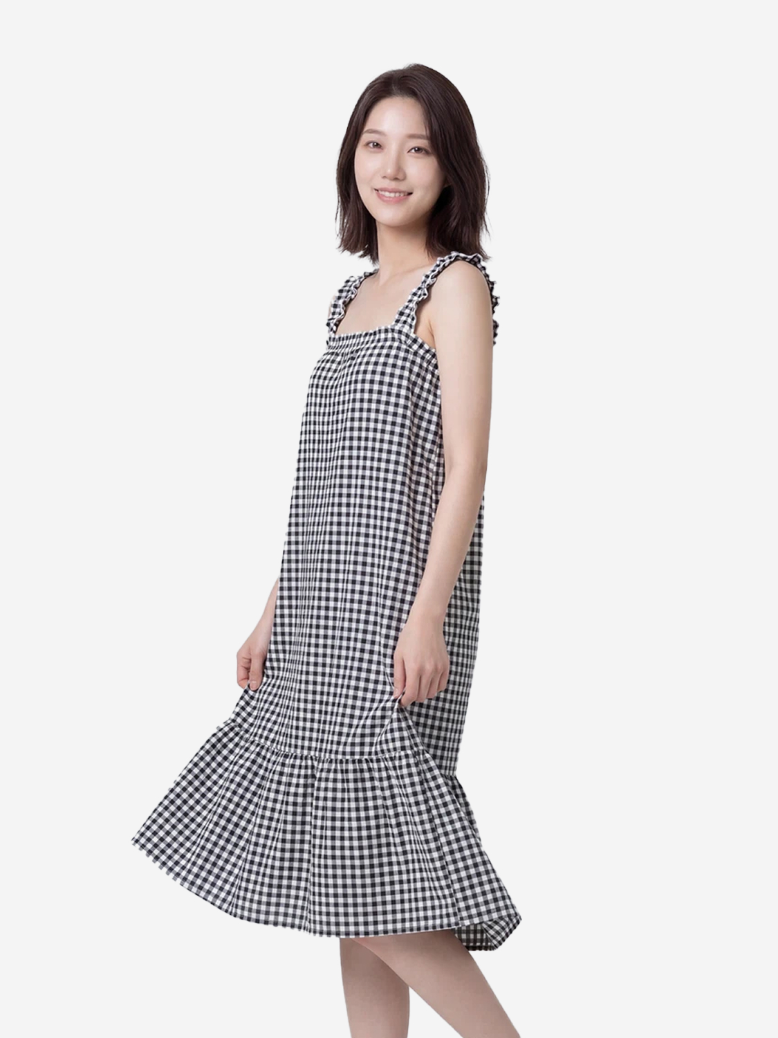 어깨 밴딩 원피스 블랙