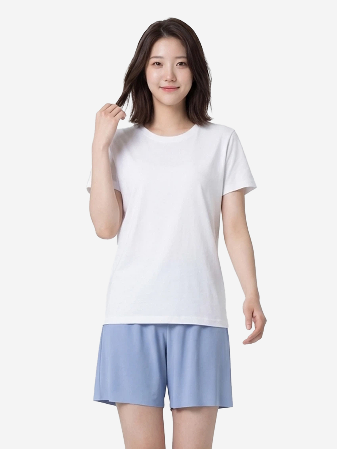 [여성] 골지 프리컷 반바지 블루