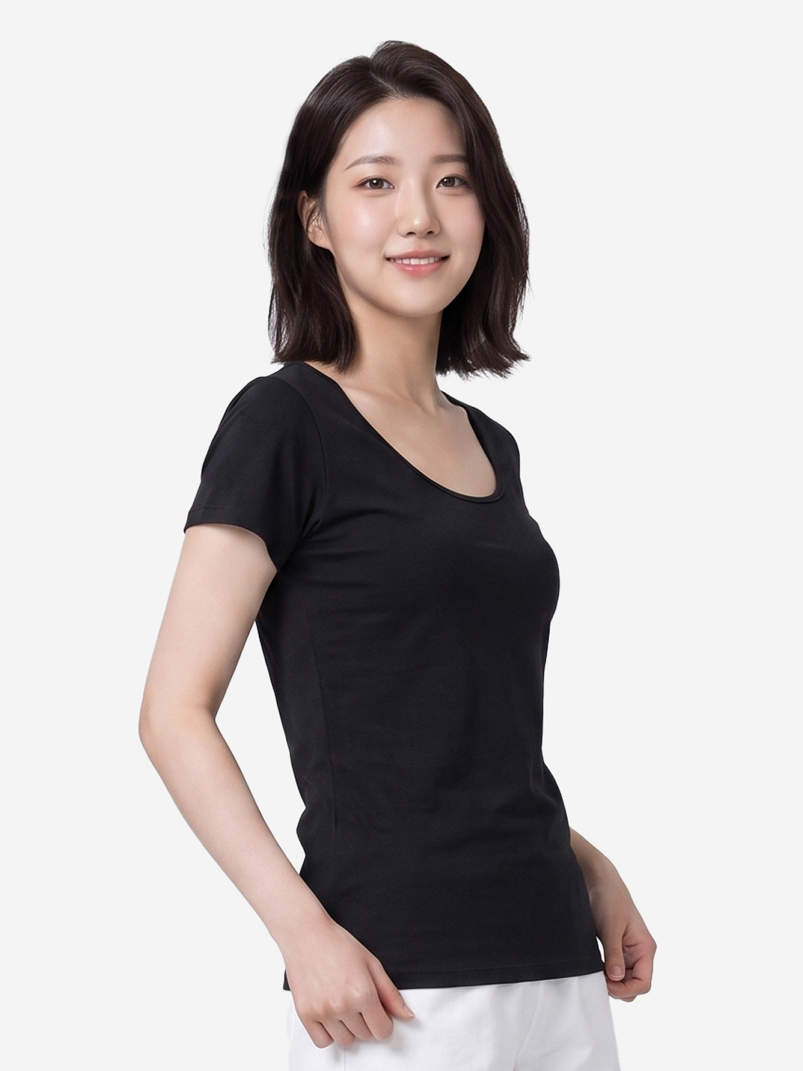 [발열]이지웜 반팔 발열 내의 여성 상의 M/L 블랙