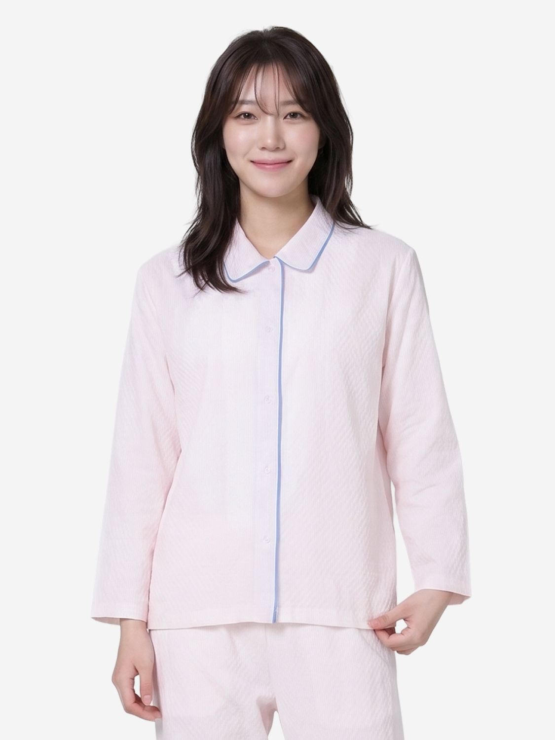 파이핑 파자마 상의 M 핑크
