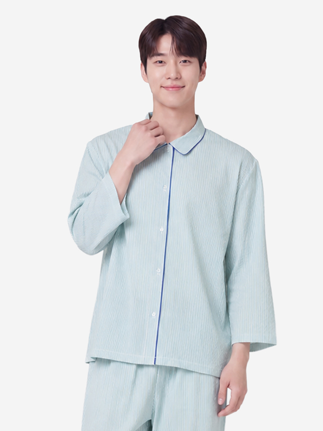 파이핑 파자마 상의 XL 그린