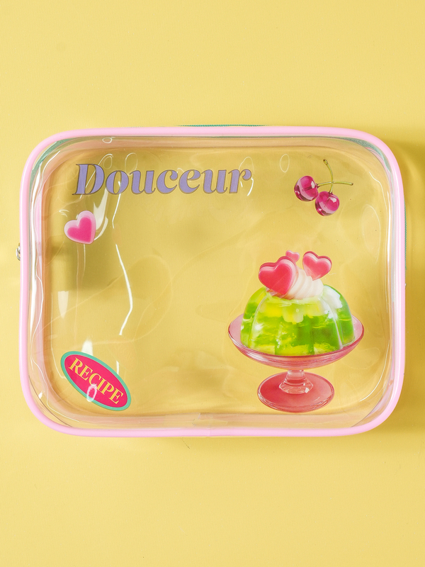 Pudding Transparent Pouch Medium Pink