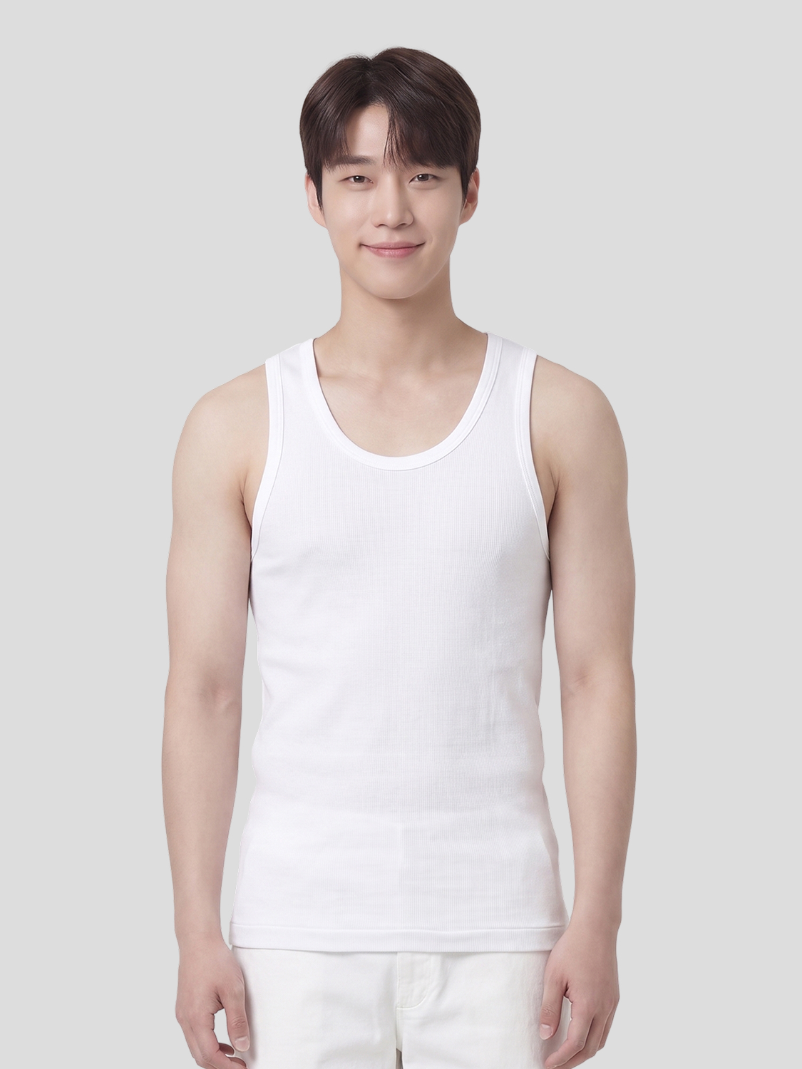 트라이 남성 기본 면 런닝 L