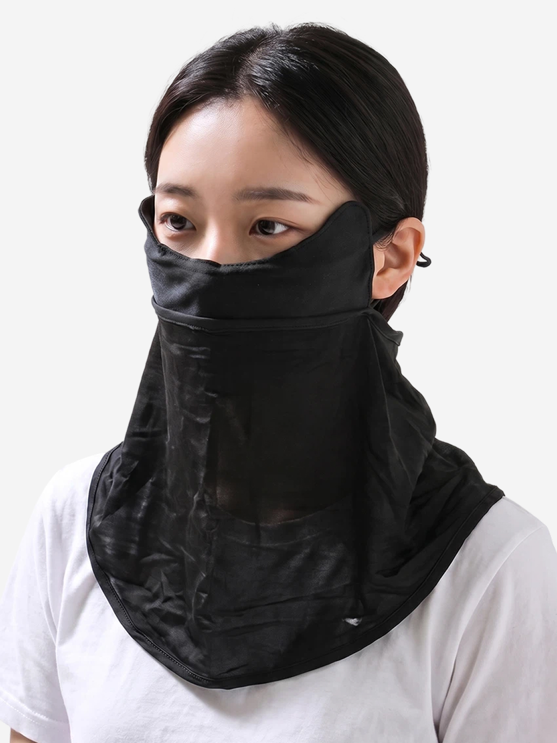 고리 고정 쿨 스포츠 스카프 블랙