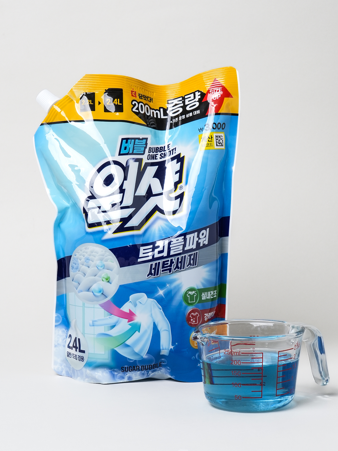슈가버블 원샷 액체 세제 2.4 L