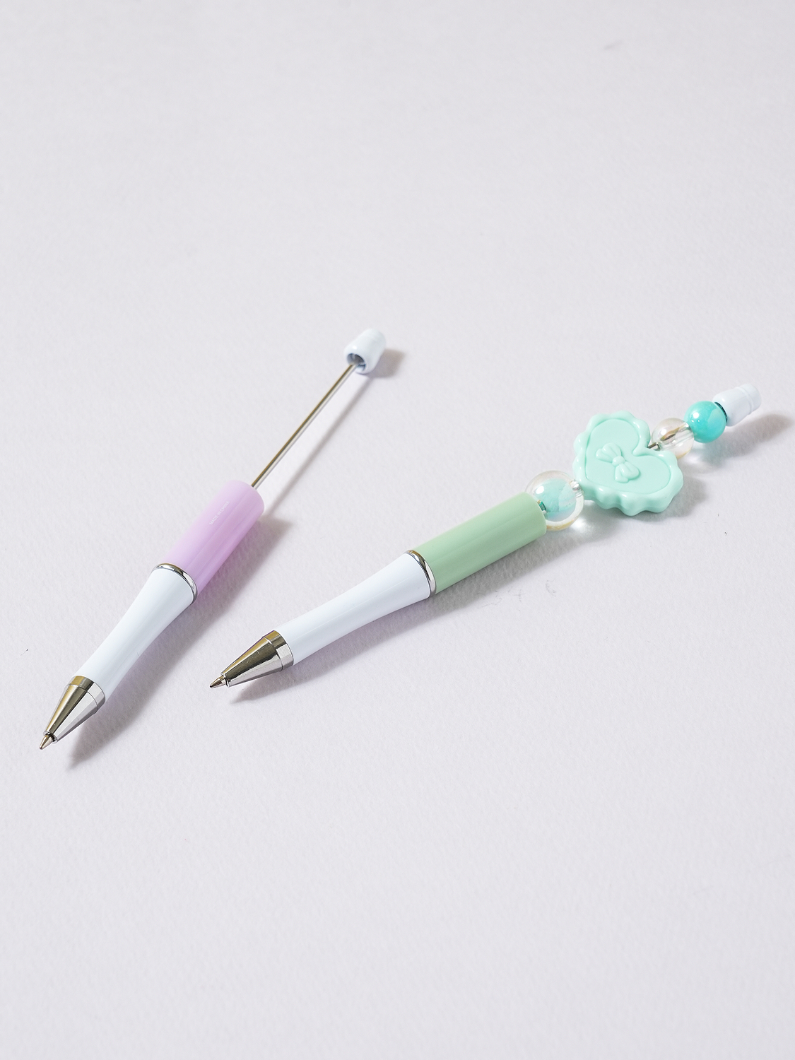 볼펜 꾸미기 투톤 펜대 0.7 mm 검정 2개입 그린＆퍼플