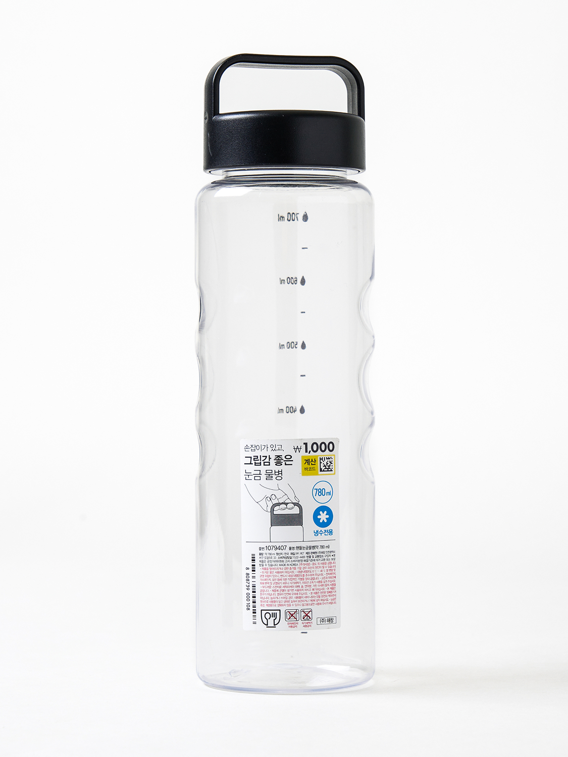 핸들 눈금 물병 780 ml