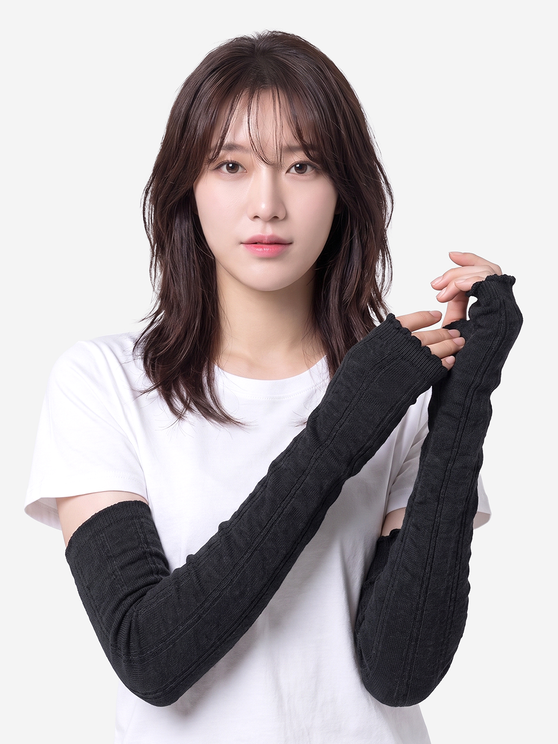 자외선 차단 짜임 토시 블랙