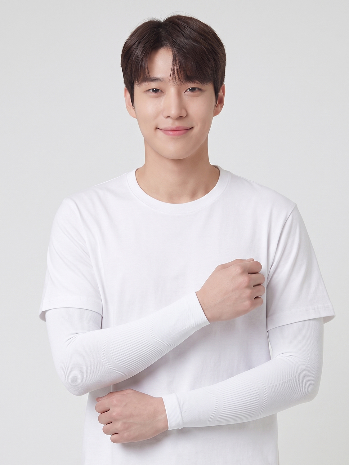 [UV 최대 95% 차단] 남성 아쿠아엑스 손목형 쿨 토시 화이트