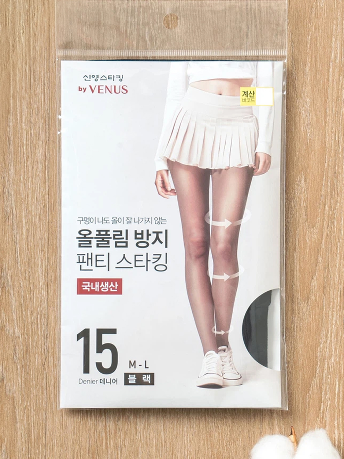 신영 by 비너스 올 풀림 방지 팬티 스타킹 블랙 15D