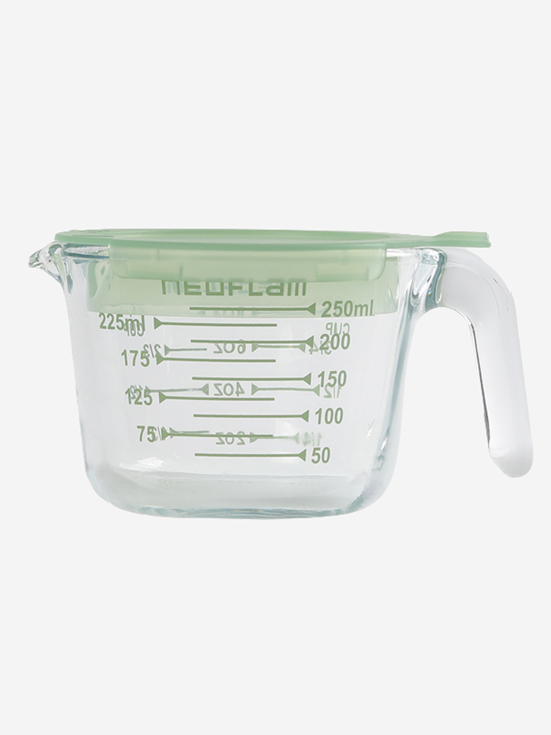 네오플램 뚜껑형 내열유리 계량 저장용기 250 ml