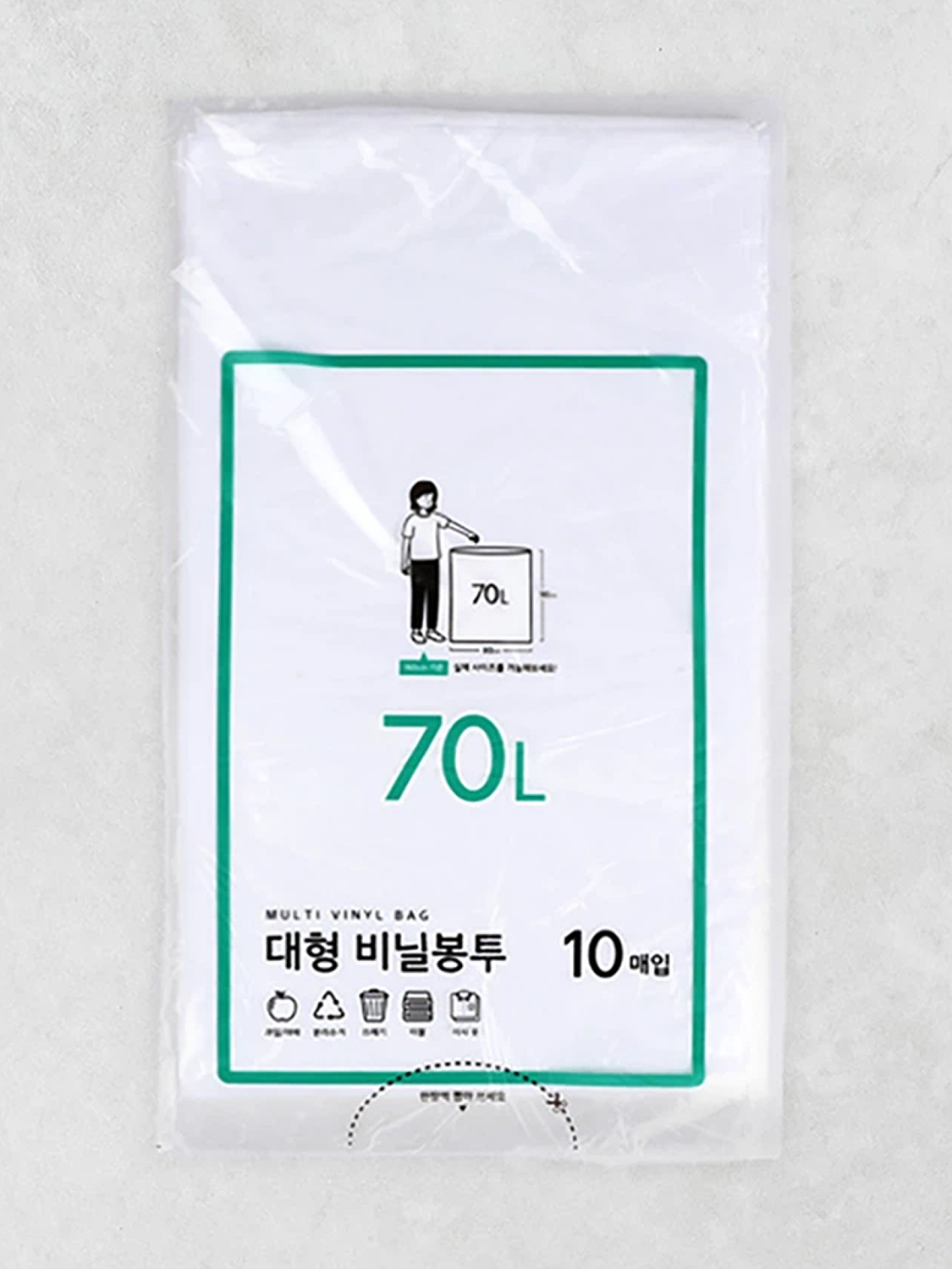 대형 비닐봉지 화이트 70L 10매