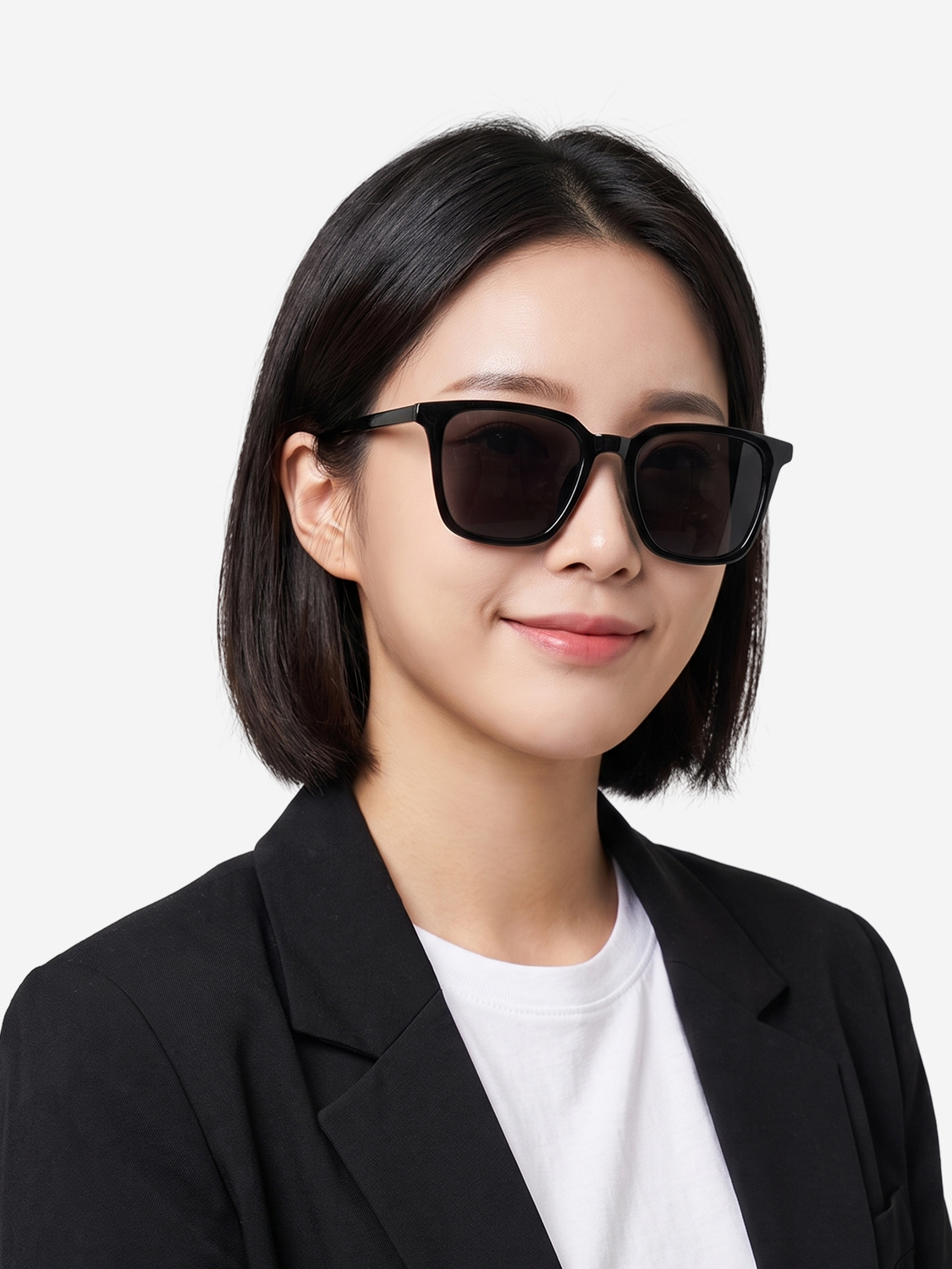 [UV 최대 99% 차단] 사각 뿔테 선글라스 블랙