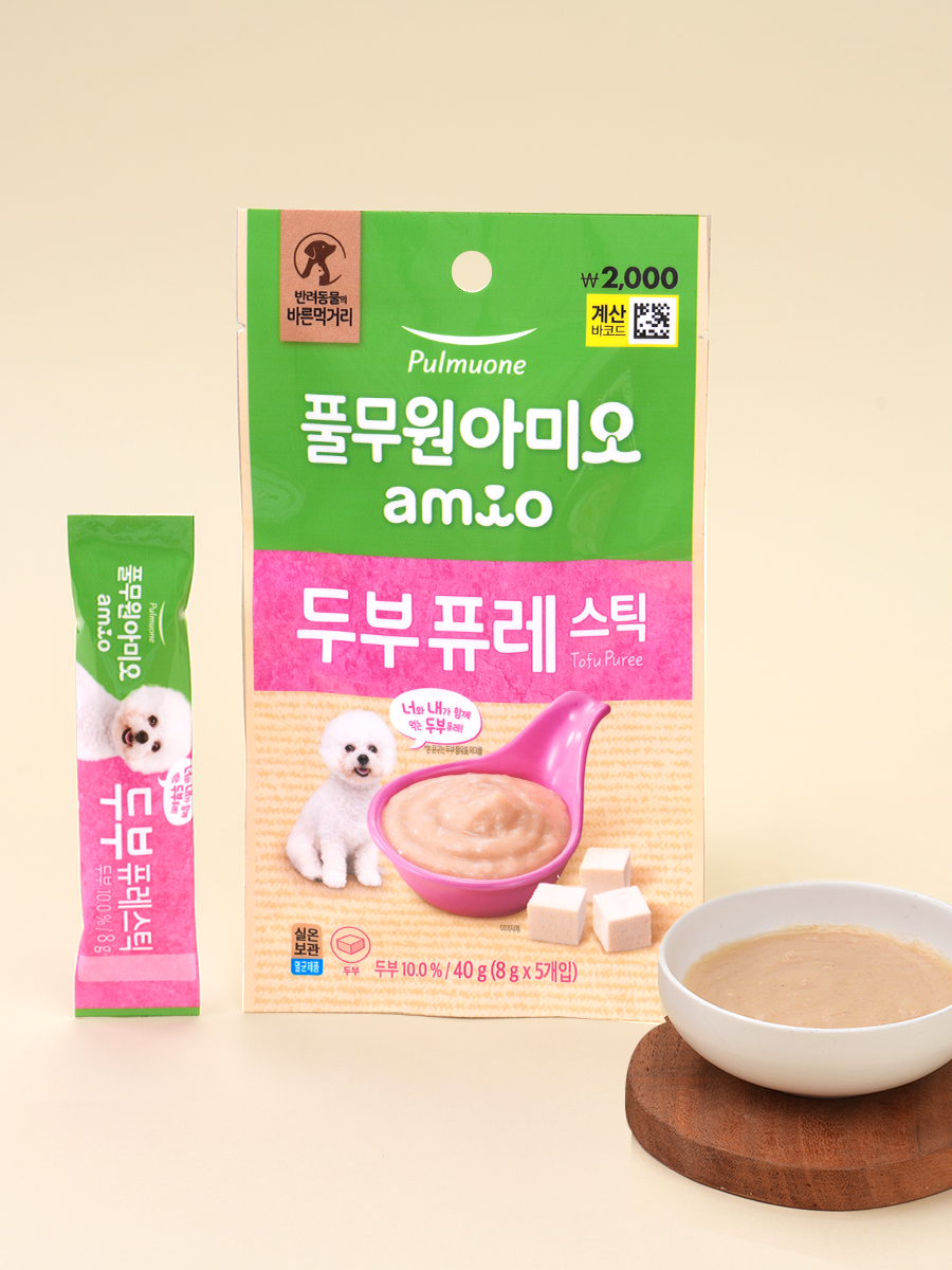 [펫] 풀무원아미오 두부 퓨레스틱 8 g X 5개입