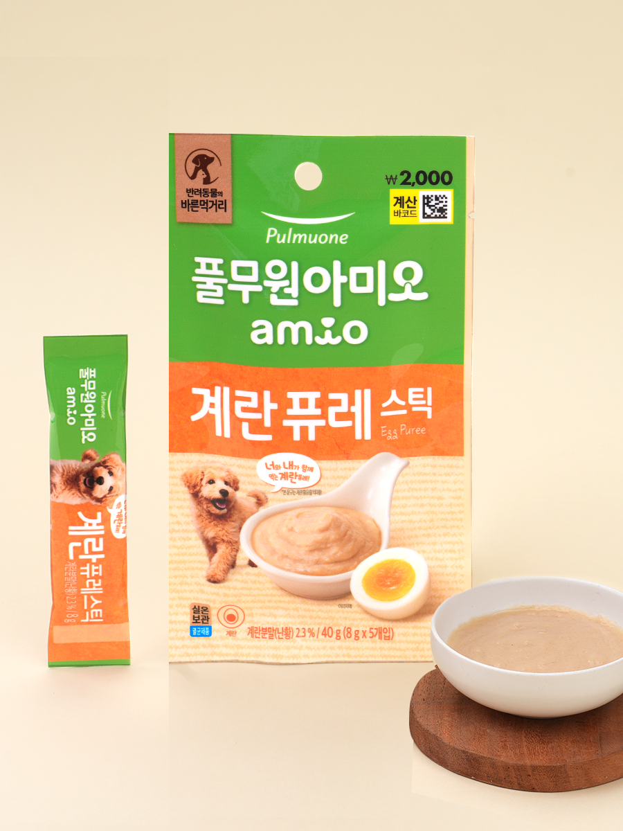 [펫] 풀무원아미오 계란 퓨레스틱 8 g X 5개입