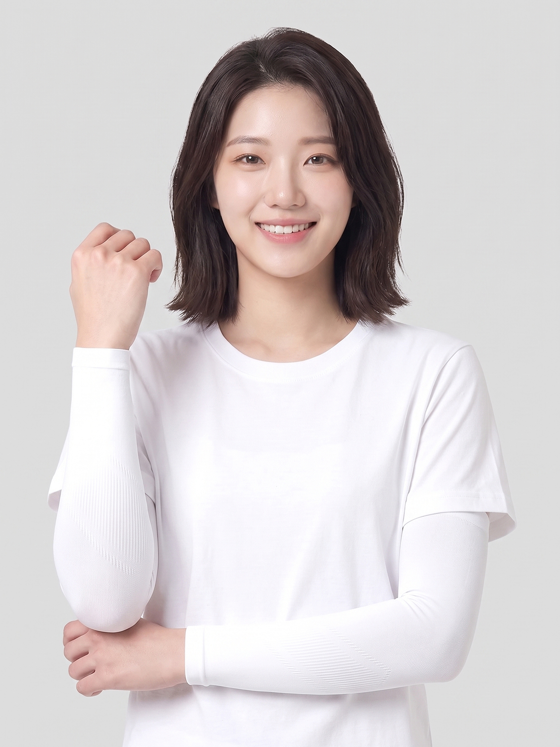 [UV 최대 96% 차단] 자외선 차단 쿨 토시 여성 화이트