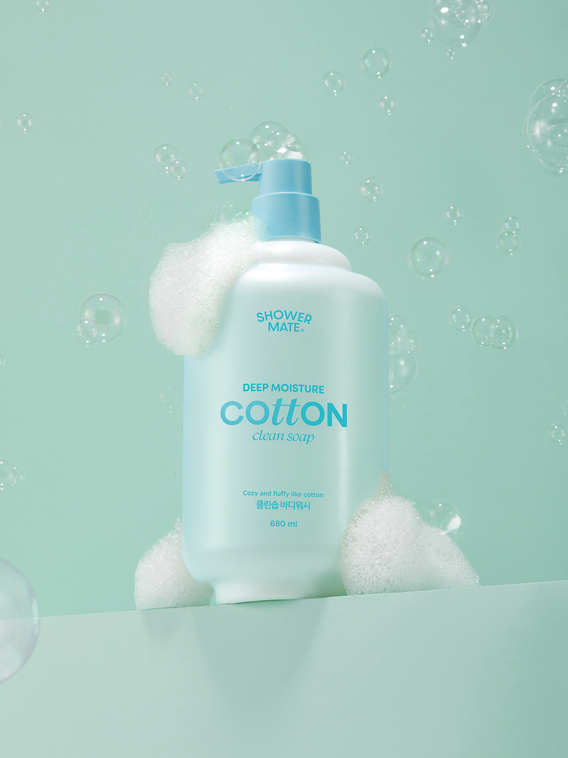 [클린솝]샤워메이트 딥모이스처 코튼 바디워시 680 ml