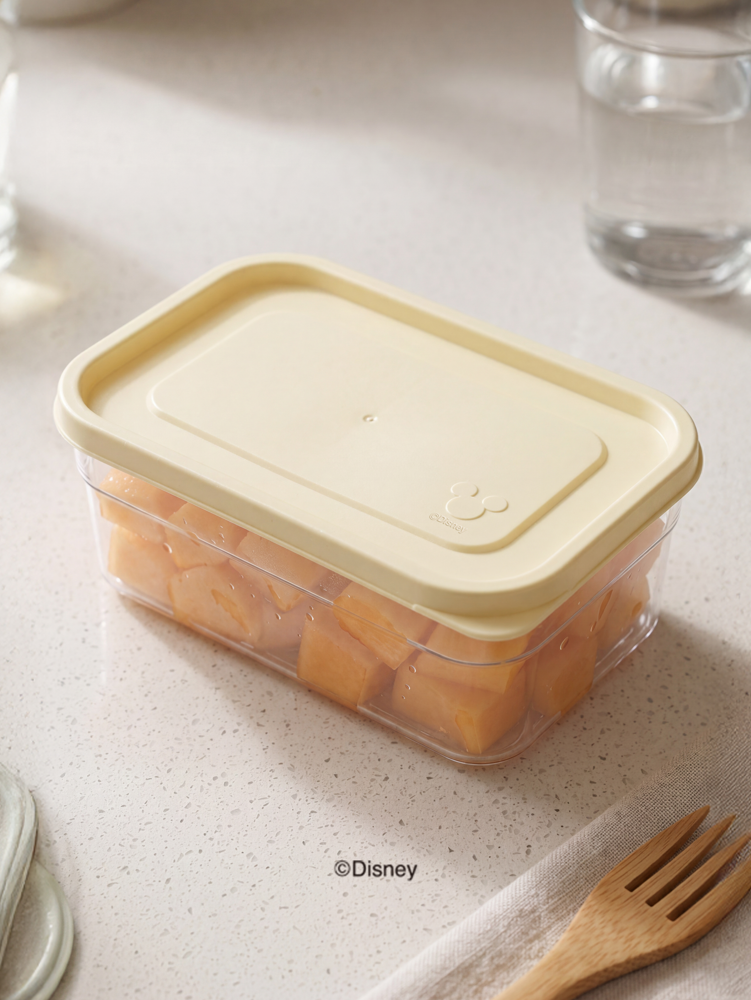 [스티커 포함] 디즈니 적층 가능한 말랑핏 600 ml 아이보리
