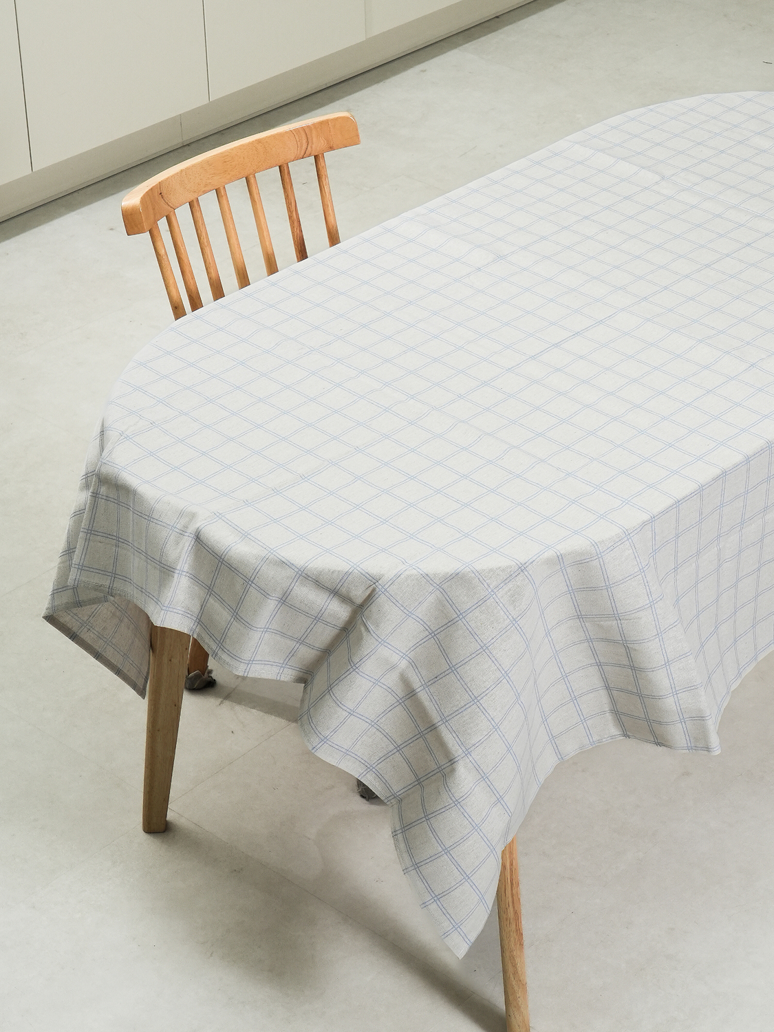 체크 패턴 인쇄 테이블 보 180 X 140 cm