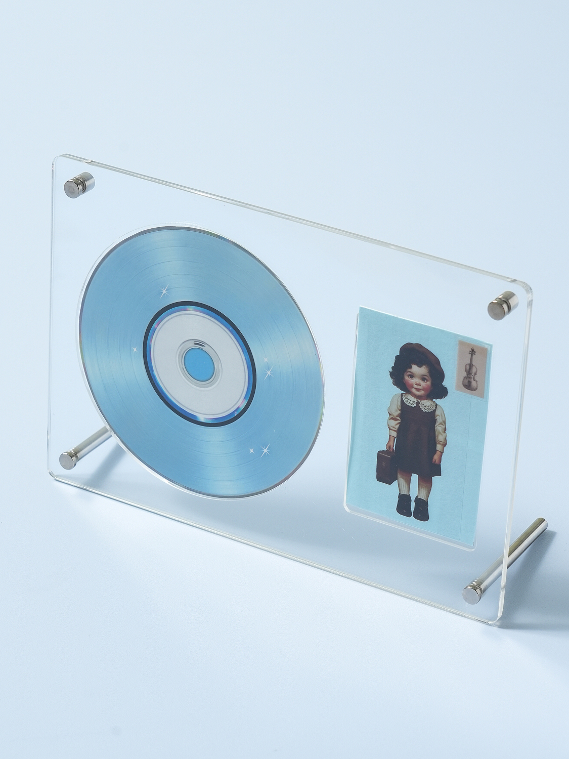 탁상용 아크릴 포토 카드＆CD 보관 액자 22 X 15 cm