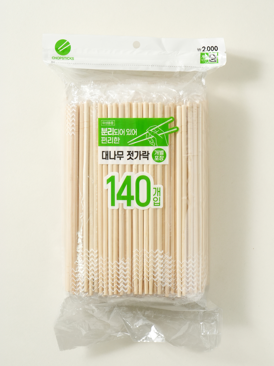 개별 포장 분리형 대나무 젓가락 140개입