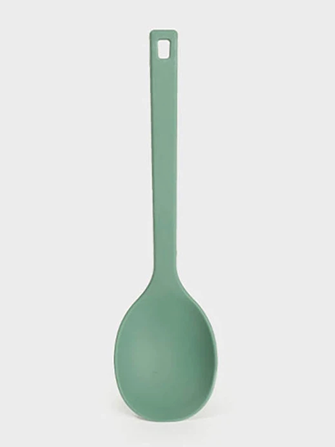 바닥에 닿지 않는 실리콘 요리스푼 그린