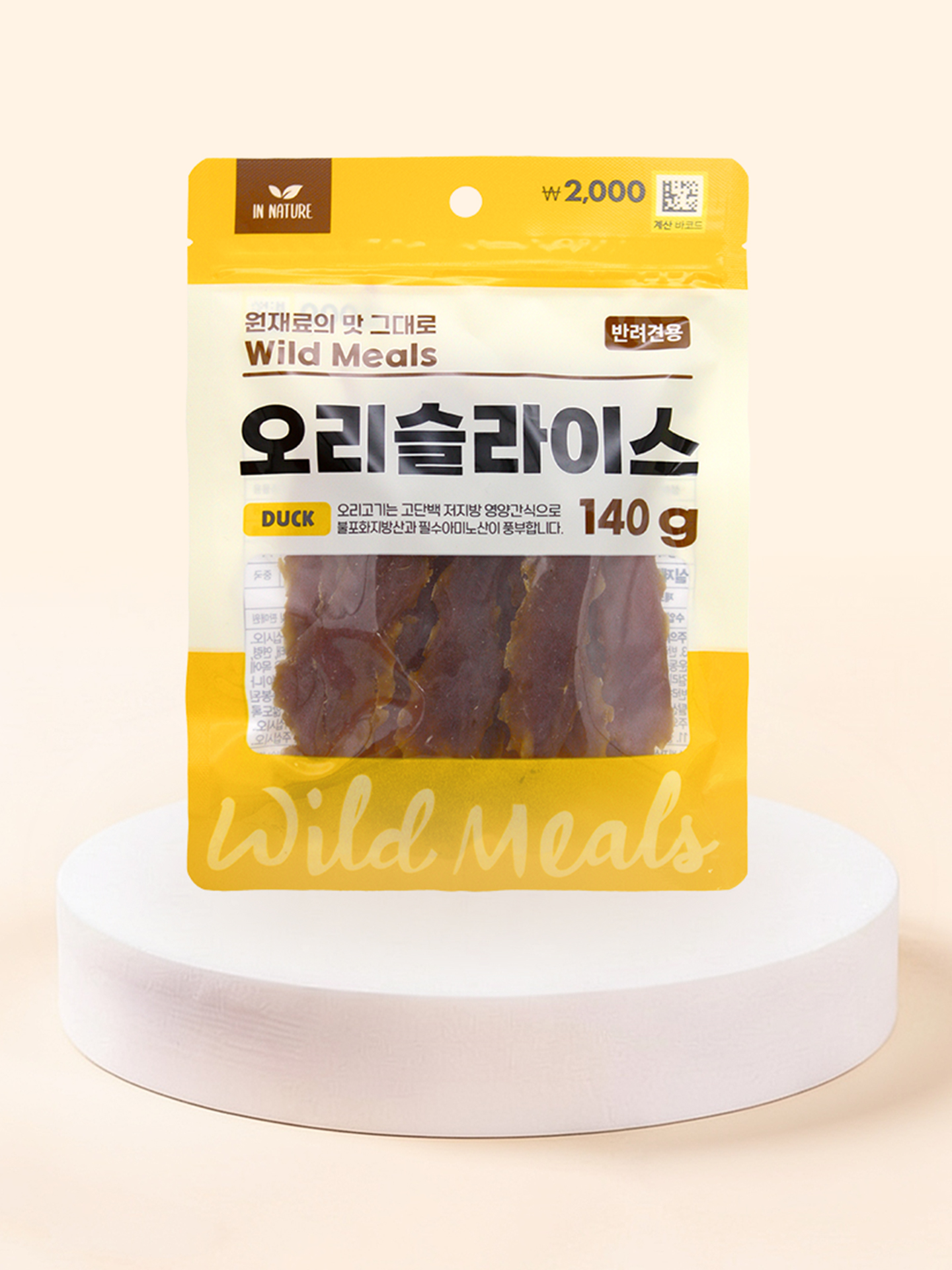 [펫] 인네이처 오리 슬라이스 140 g