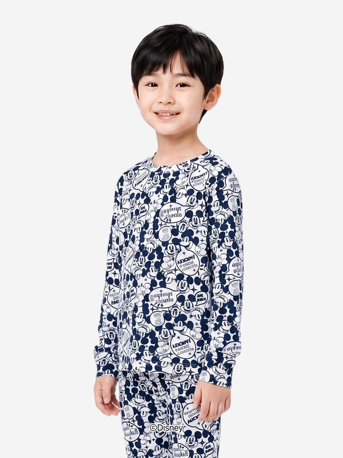 디즈니 미키마우스 아동용 내복 상의 블루 S